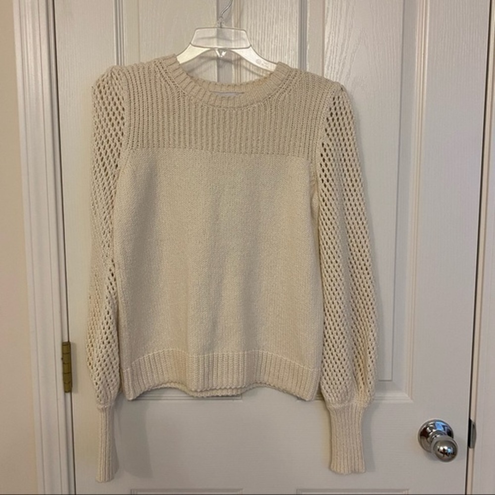 DEREK LAM 10 CROSBY Ella Puff Sleeve Sweater Ivory - Picture 4 of 11